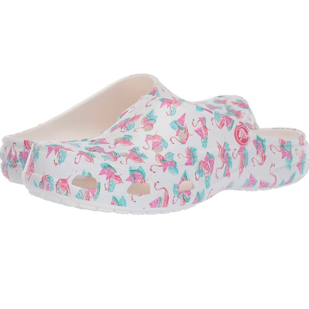 Crocs Pink Flamingo Slip on Clogs! Size 5W - Picture 4 of 6